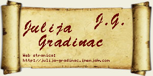 Julija Gradinac vizit kartica